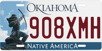 OK license plate 908XMH