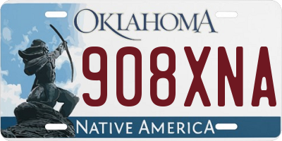 OK license plate 908XNA