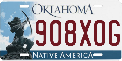 OK license plate 908XOG