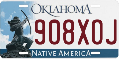OK license plate 908XOJ