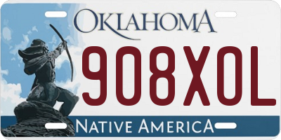 OK license plate 908XOL
