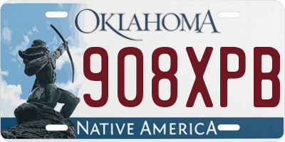OK license plate 908XPB
