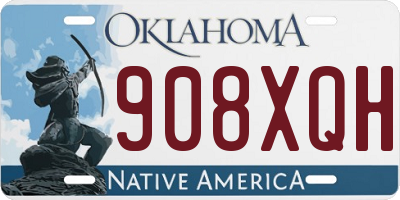 OK license plate 908XQH