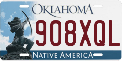 OK license plate 908XQL