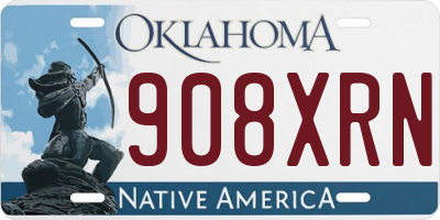OK license plate 908XRN