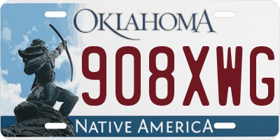 OK license plate 908XWG