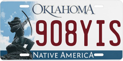 OK license plate 908YIS