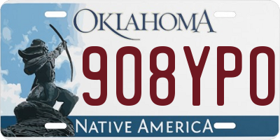 OK license plate 908YPO