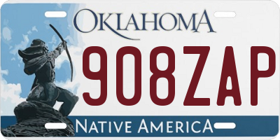 OK license plate 908ZAP