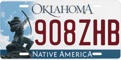 OK license plate 908ZHB