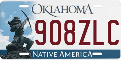 OK license plate 908ZLC