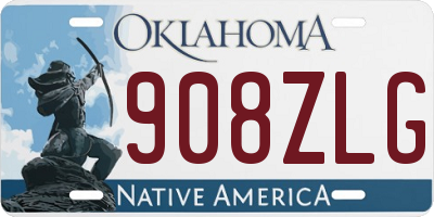 OK license plate 908ZLG