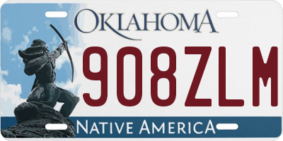 OK license plate 908ZLM