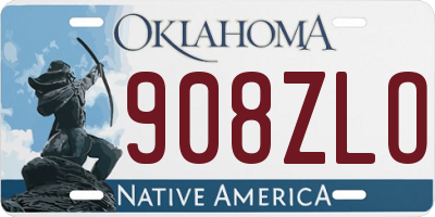 OK license plate 908ZLO