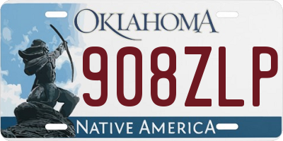 OK license plate 908ZLP