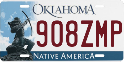 OK license plate 908ZMP