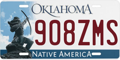 OK license plate 908ZMS