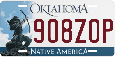 OK license plate 908ZOP