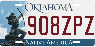 OK license plate 908ZPZ