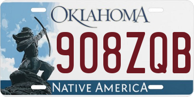 OK license plate 908ZQB