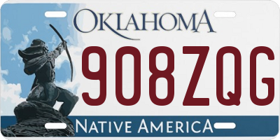 OK license plate 908ZQG