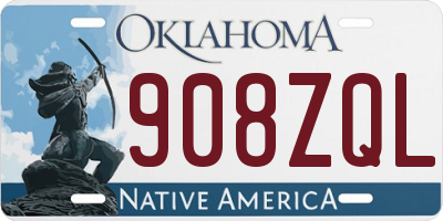 OK license plate 908ZQL