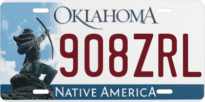 OK license plate 908ZRL