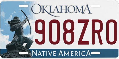 OK license plate 908ZRO