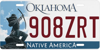 OK license plate 908ZRT