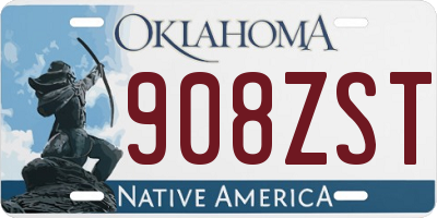 OK license plate 908ZST