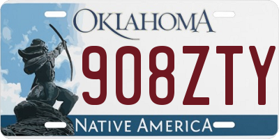OK license plate 908ZTY