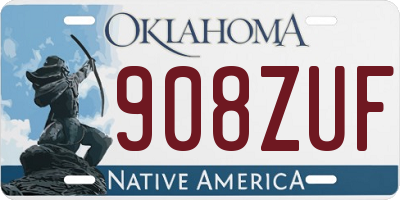 OK license plate 908ZUF