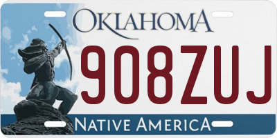 OK license plate 908ZUJ