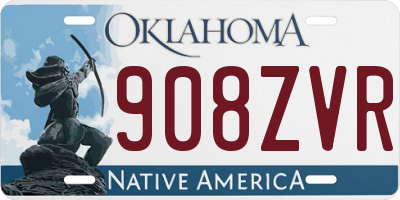 OK license plate 908ZVR