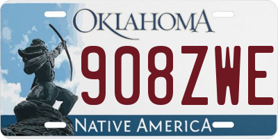 OK license plate 908ZWE