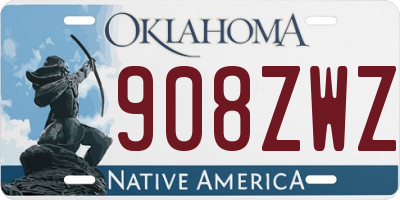 OK license plate 908ZWZ