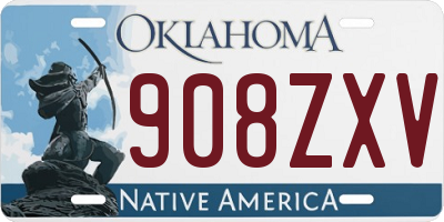OK license plate 908ZXV