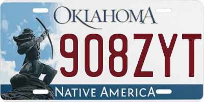 OK license plate 908ZYT