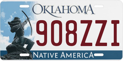 OK license plate 908ZZI