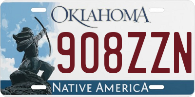 OK license plate 908ZZN