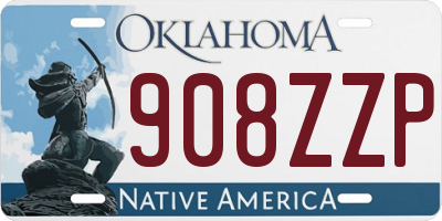 OK license plate 908ZZP