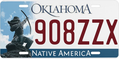 OK license plate 908ZZX