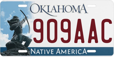 OK license plate 909AAC