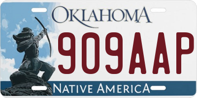 OK license plate 909AAP