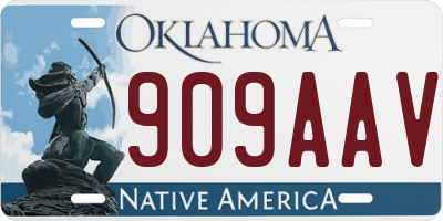 OK license plate 909AAV