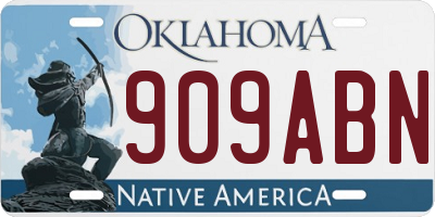 OK license plate 909ABN