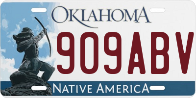 OK license plate 909ABV