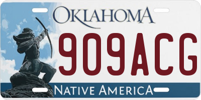 OK license plate 909ACG