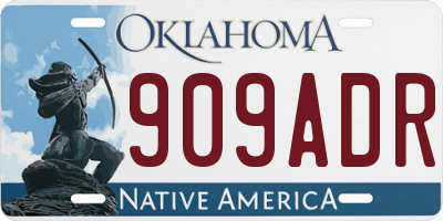 OK license plate 909ADR
