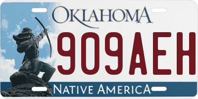 OK license plate 909AEH